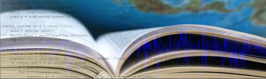 Offenes Buch mit Globus im Hintergrund